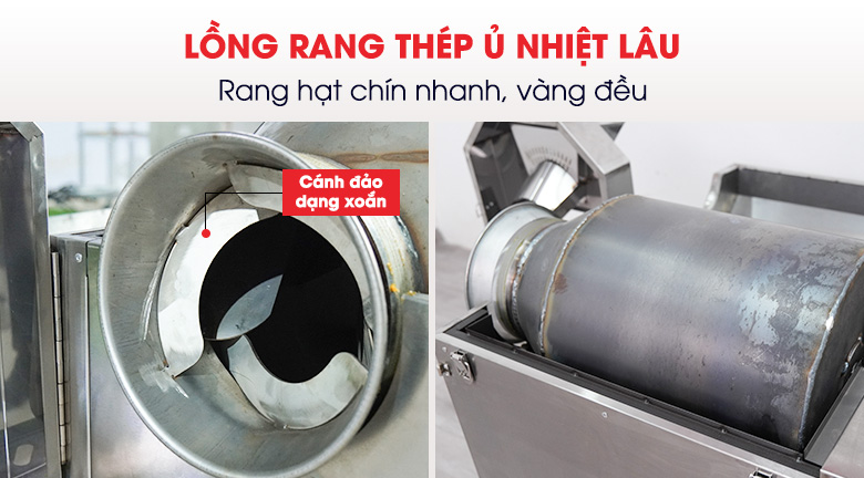 Lồng rang chất liệu thép ủ nhiệt tốt