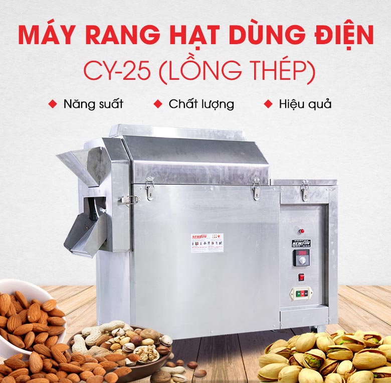 Máy rang hạt đa năng điện CY-25 lồng thép 