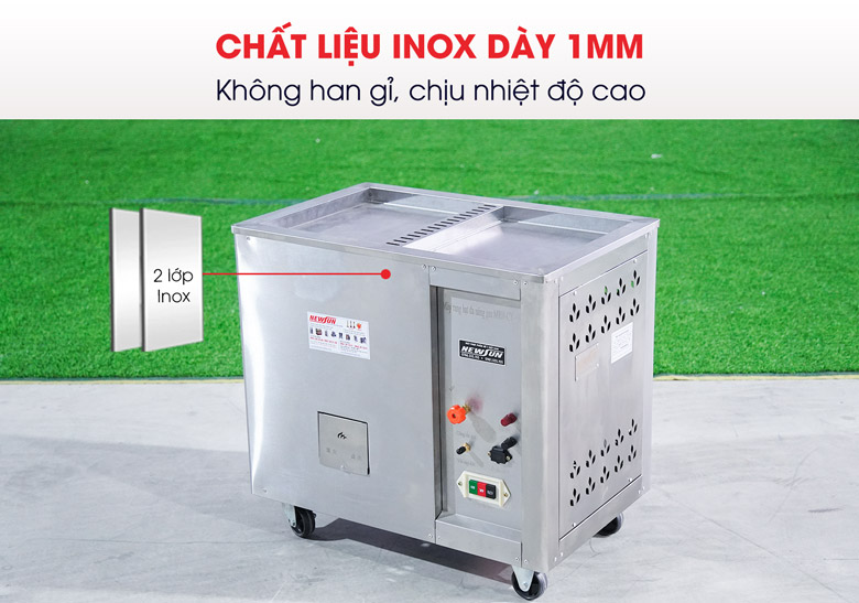 Thân vỏ chế tạo từ chất liệu inox dày dặn, chịu nhiệt cực tốt