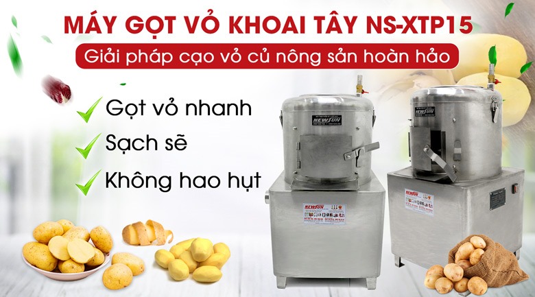 Hình ảnh trực quan máy gọt khoai tây XTP15