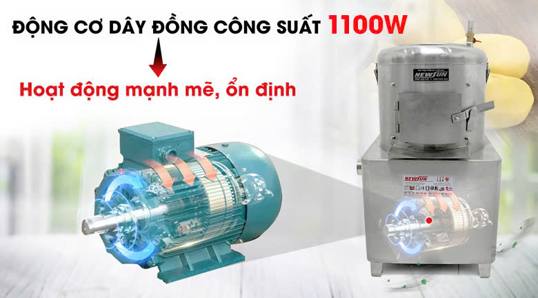 Động cơ công suất 1100W mạnh mẽ và bền bỉ Động cơ công suất 1100W mạnh mẽ và bền bỉ