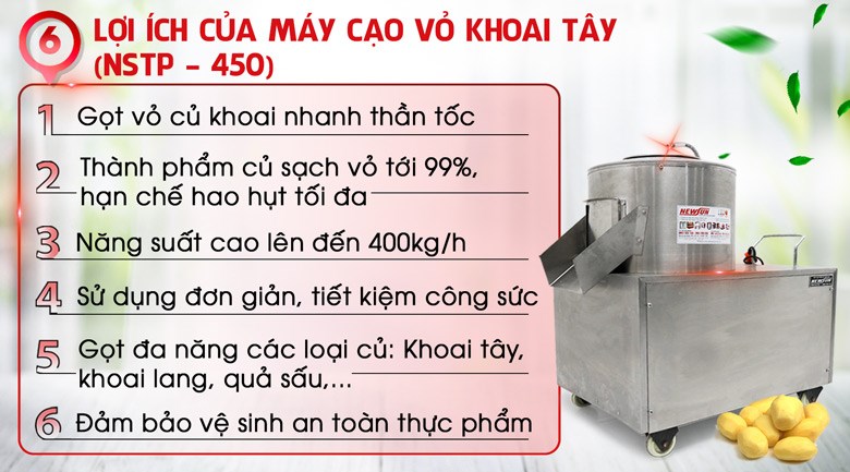 Lợi ích khi sử dụng máy gọt khoai tây tự động 
