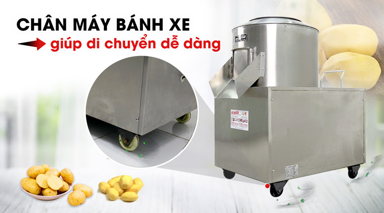 Máy gọt khoai tây TP-600 Chân máy có bánh xe dễ di chuyển