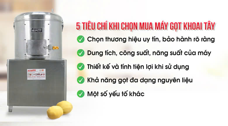 Tiêu chí chọn mua máy gọt khoai tây