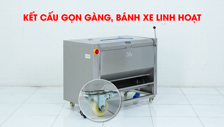 Máy có kết cấu gọn gàng, lắp bánh xe di chuyển dễ dàng Máy có kết cấu gọn gàng, lắp bánh xe di chuyển dễ dàng