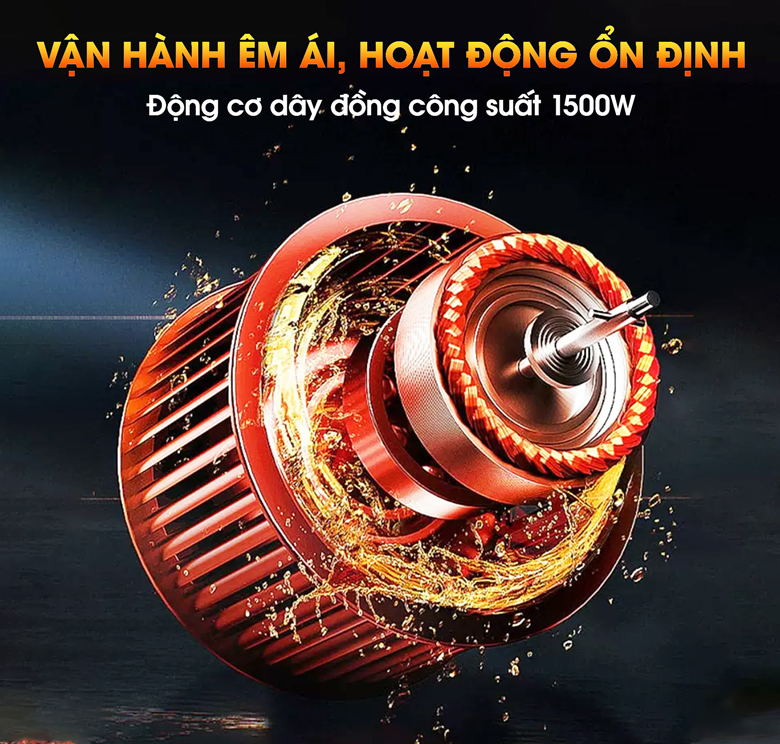 Động cơ dây đồng khỏe khoắn, vận hành êm ái Động cơ dây đồng khỏe khoắn, vận hành êm ái