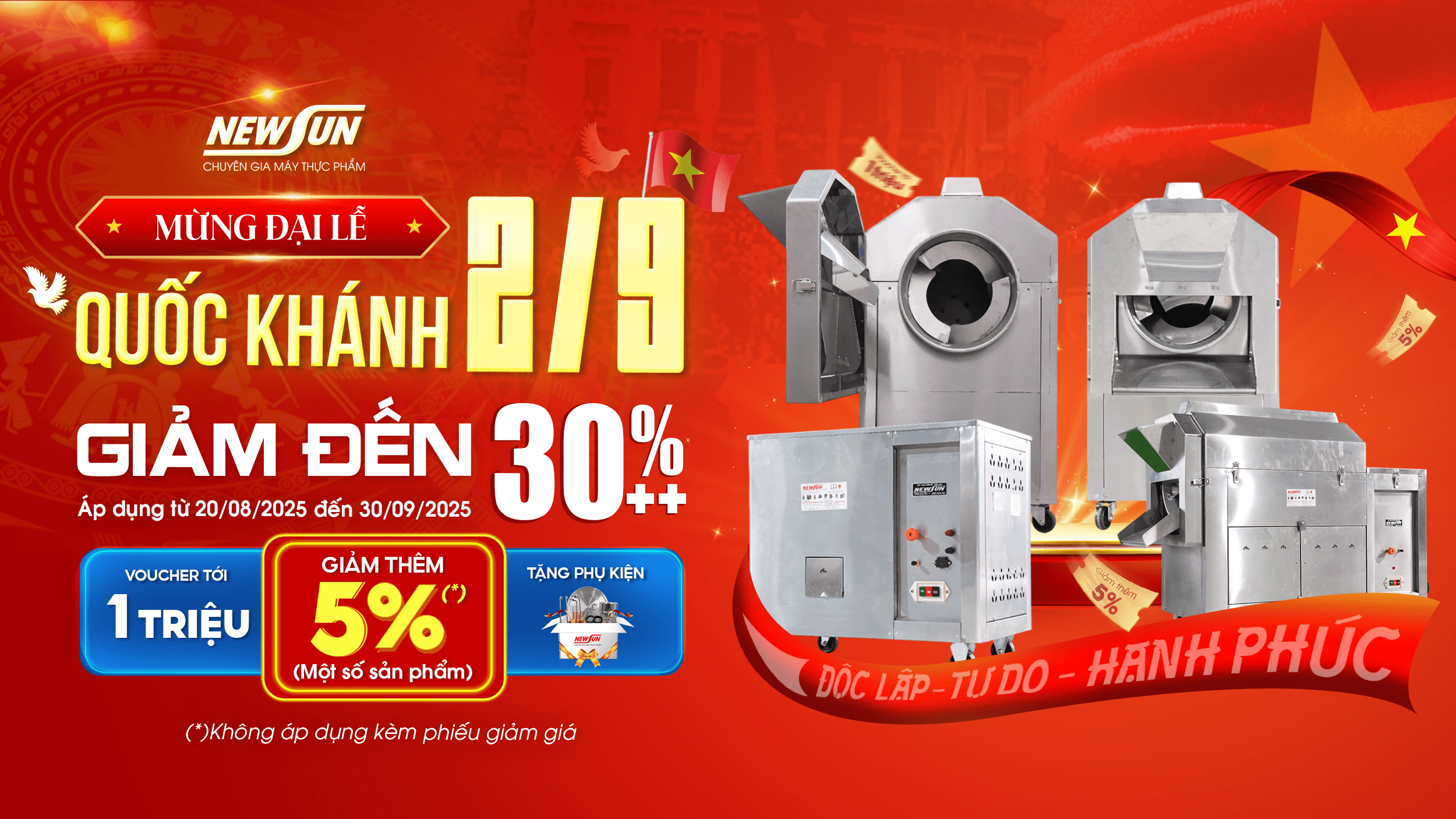 MỪNG QUỐC KHÁNH 2/9 – GIẢM NGAY 30% NHIỀU SẢN PHẨM HOT